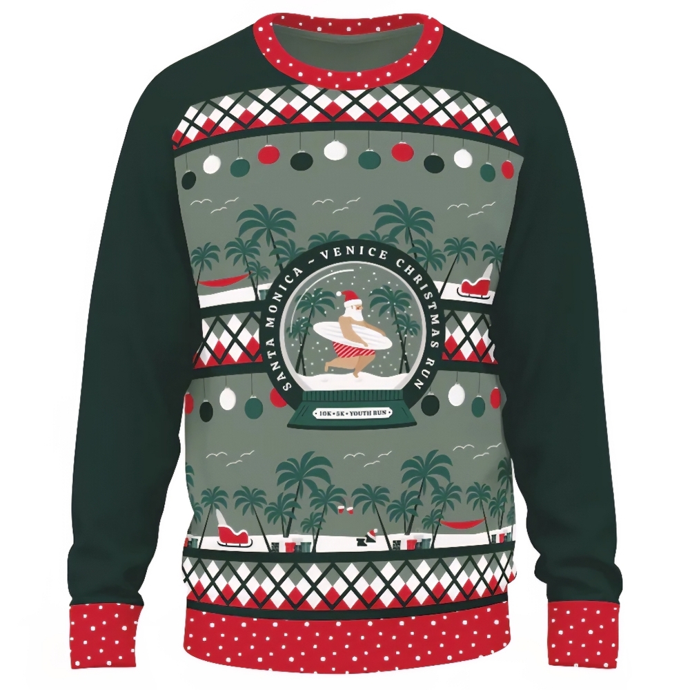 Ventures Endurance Santa Monica Venice Christmas Run Long Sleeve Top Med.